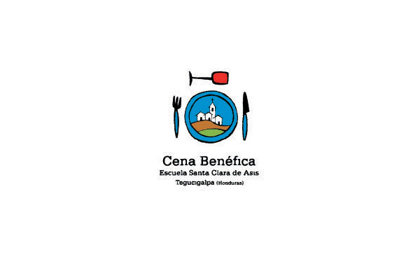 餐饮logo：一个农庄餐厅的logo，将餐具与农庄结合起来，整个图案犹如你在享用一“盘