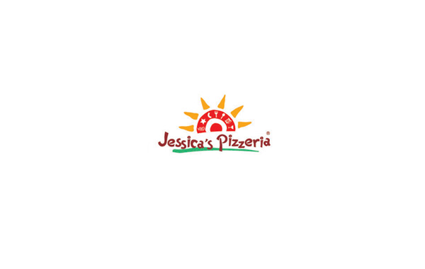 餐饮logo设计：一家披萨店的logo。logo整体犹如一个刚刚升起的太阳