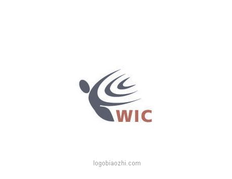 WIC与飞起的抽象人物标志
