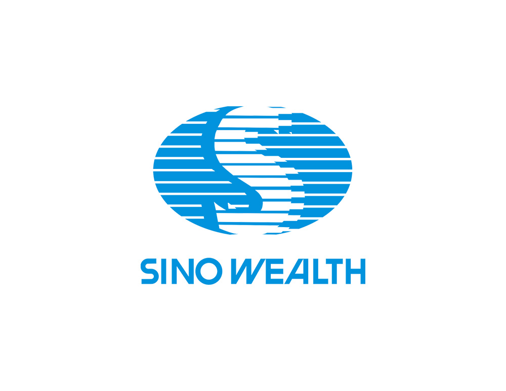 中颖电子logo设计是以品牌SINO WEALTH的首字母S与地球相结合
