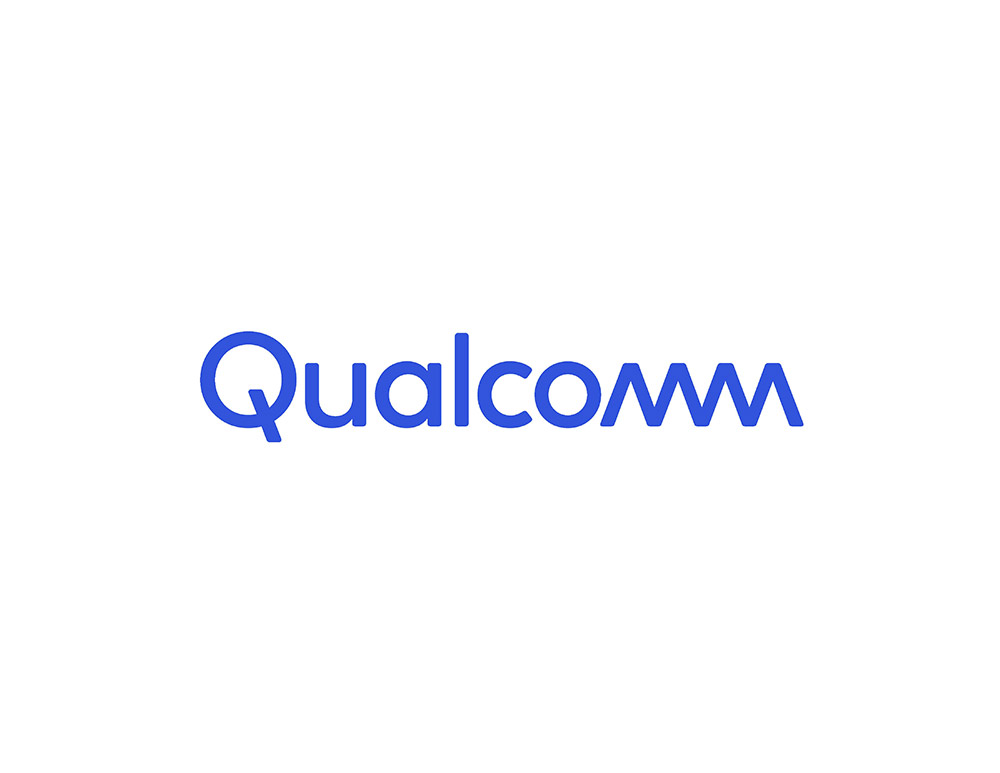 Qualcomm高通logo设计，直接以英文品牌名称为主体重点突出了Q字母。