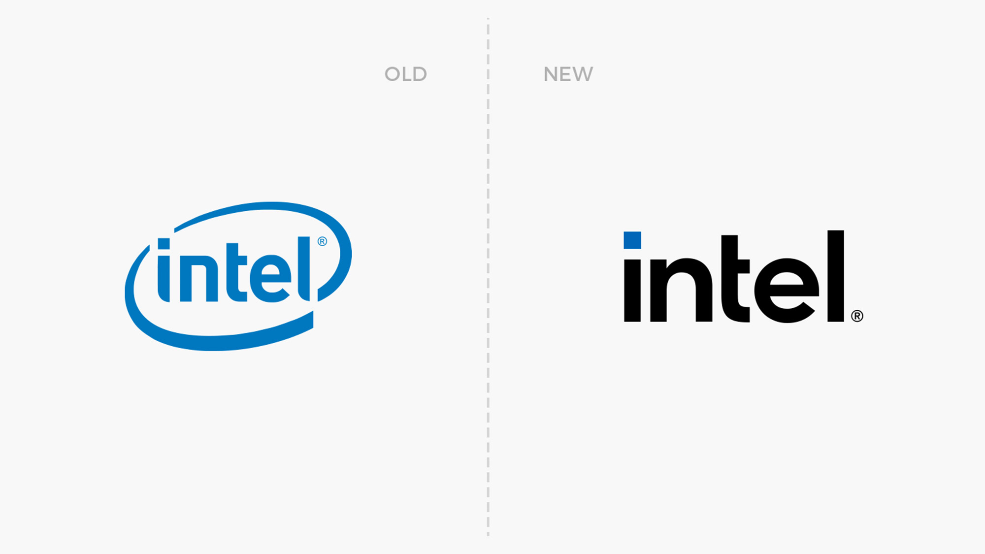 intel英特尔新旧logo对比/