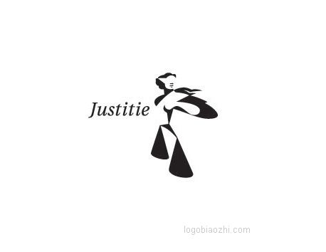 Justitie抽象的超人图案标志设计
